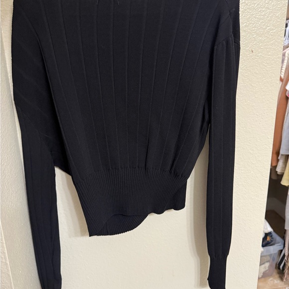 Black Ribbed Cardigan - Picture 2 of 3